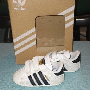 Baby Boy Adidas Superstar Crib Shoes size 1